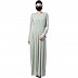 Designer Dress abaya with Inward Pleats- Sea Green Designer Dress abaya with Inward Pleats- Sea Green